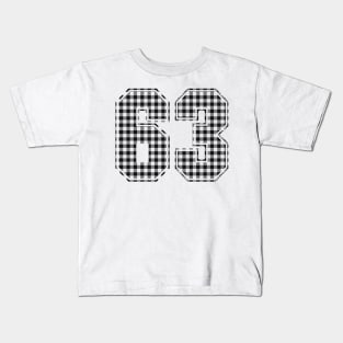 Plaid Number - 63 - Dark Kids T-Shirt